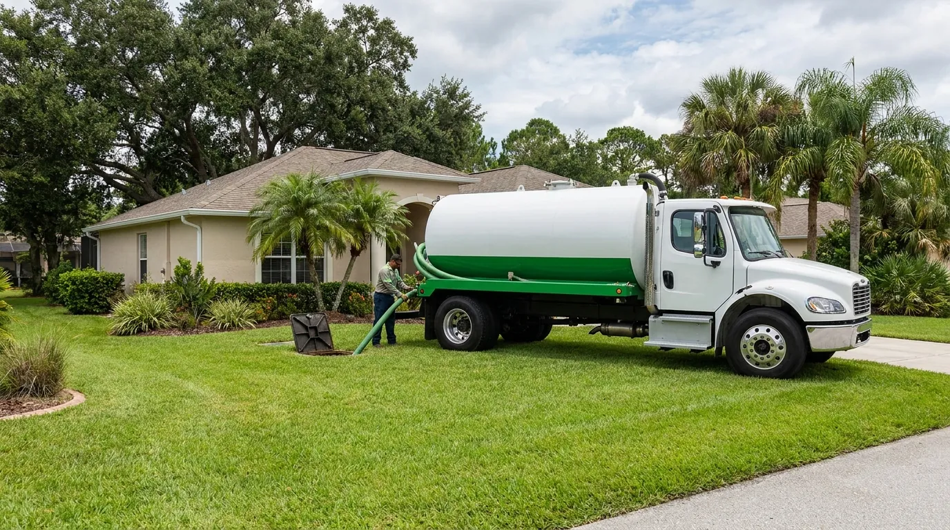 Septic service in a Rotonda canal neighborhood